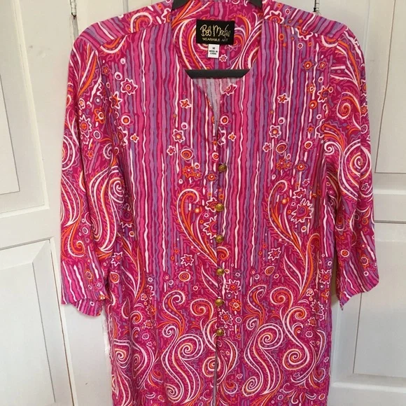 ❤️ Bob Mackie Wearable Art Paisley Floral Tunic - Picture 2 of 8